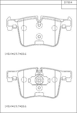 Asimco KD7004 - Bremžu uzliku kompl., Disku bremzes autodraugiem.lv