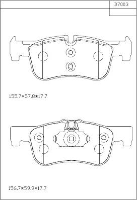 Asimco KD7003 - Bremžu uzliku kompl., Disku bremzes autodraugiem.lv