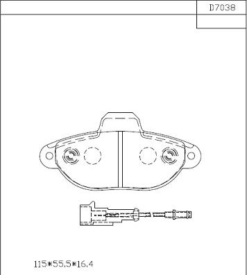 Asimco KD7038 - Bremžu uzliku kompl., Disku bremzes autodraugiem.lv