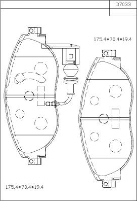 Asimco KD7033 - Bremžu uzliku kompl., Disku bremzes autodraugiem.lv