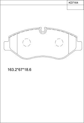 Asimco KD7164 - Bremžu uzliku kompl., Disku bremzes autodraugiem.lv