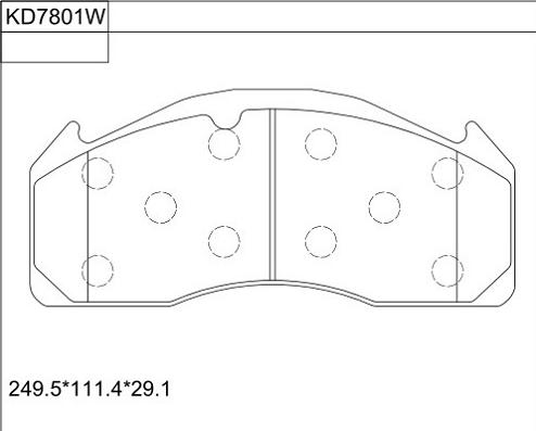 Asimco KD7801W - Bremžu uzliku kompl., Disku bremzes autodraugiem.lv