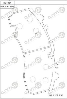 Asimco KD7807 - Bremžu uzliku kompl., Disku bremzes autodraugiem.lv