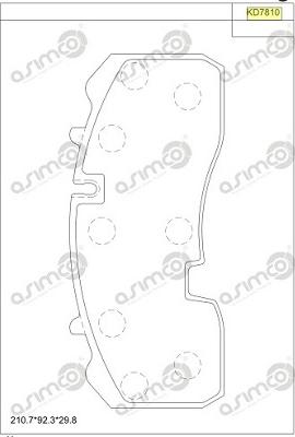 Asimco KD7810 - Bremžu uzliku kompl., Disku bremzes autodraugiem.lv