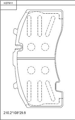 Asimco KD7811 - Bremžu uzliku kompl., Disku bremzes autodraugiem.lv