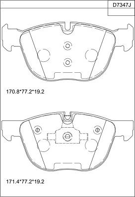 Asimco KD7347 - Bremžu uzliku kompl., Disku bremzes autodraugiem.lv