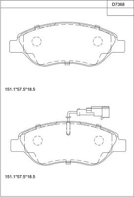 Asimco KD7368 - Bremžu uzliku kompl., Disku bremzes autodraugiem.lv