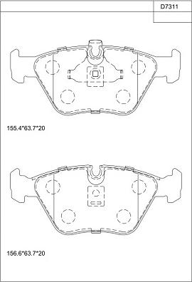 Asimco KD7311 - Bremžu uzliku kompl., Disku bremzes autodraugiem.lv