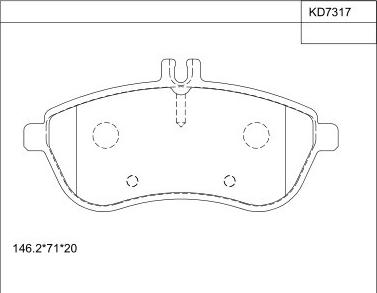 Asimco KD7317 - Bremžu uzliku kompl., Disku bremzes autodraugiem.lv