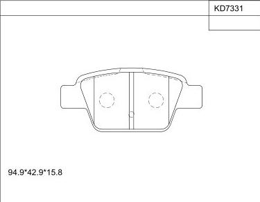 Asimco KD7331 - Bremžu uzliku kompl., Disku bremzes autodraugiem.lv