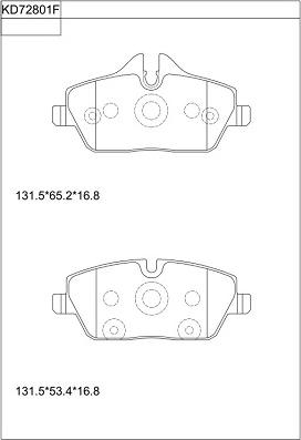 Asimco KD72801F - Bremžu uzliku kompl., Disku bremzes autodraugiem.lv