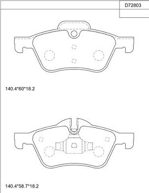 Asimco KD72803 - Bremžu uzliku kompl., Disku bremzes autodraugiem.lv