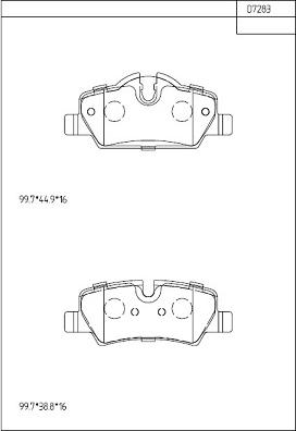 Asimco KD7283 - Bremžu uzliku kompl., Disku bremzes autodraugiem.lv