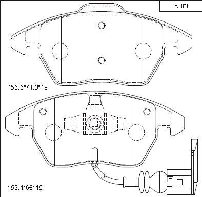 Asimco KD7791 - Bremžu uzliku kompl., Disku bremzes autodraugiem.lv