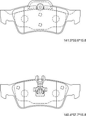 Asimco KD7741 - Bremžu uzliku kompl., Disku bremzes autodraugiem.lv