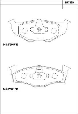 Asimco KD7753H - Bremžu uzliku kompl., Disku bremzes autodraugiem.lv