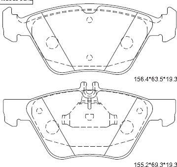 Asimco KD7762 - Bremžu uzliku kompl., Disku bremzes autodraugiem.lv