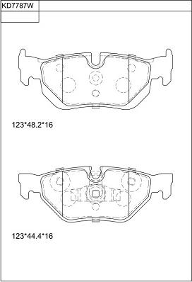 Asimco KD7787W - Bremžu uzliku kompl., Disku bremzes autodraugiem.lv