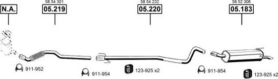 Asmet OP051570 - Izplūdes gāzu sistēma autodraugiem.lv