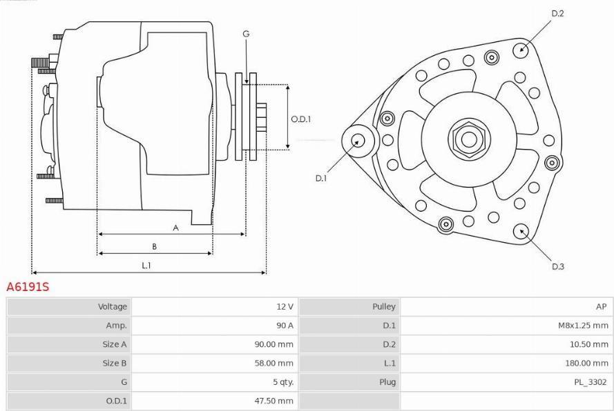 AS-PL A6191S - Ģenerators autodraugiem.lv