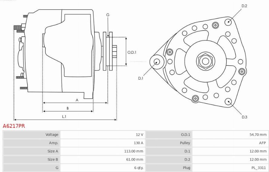 AS-PL A6217PR - Ģenerators autodraugiem.lv
