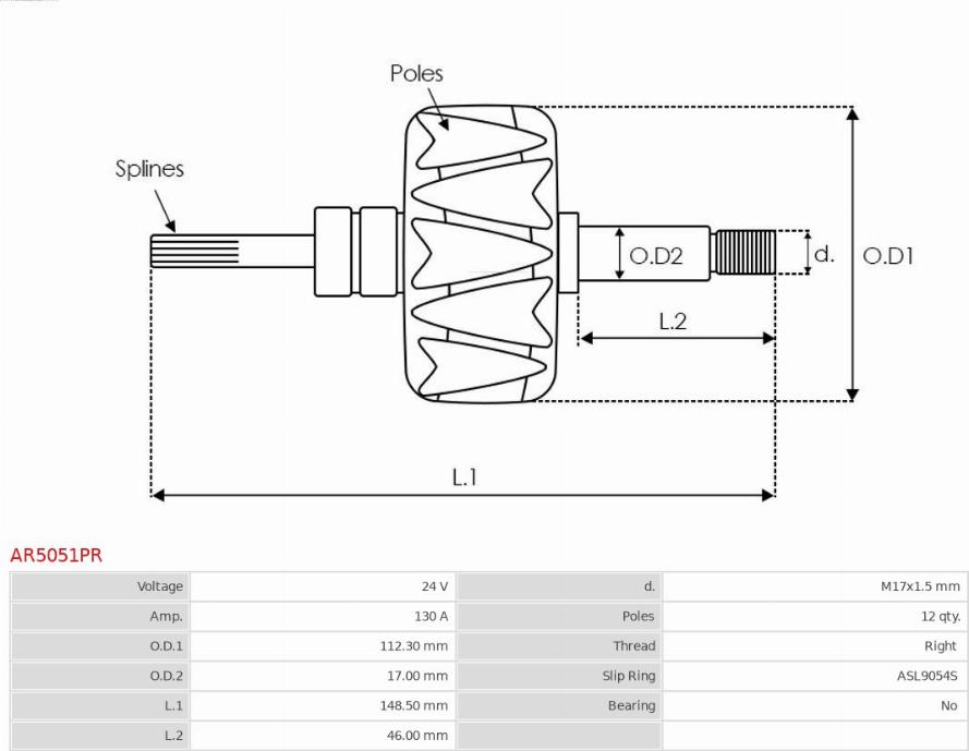 AS-PL AR5051PR - Rotors, Ģenerators autodraugiem.lv