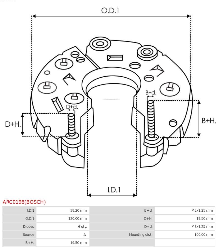 AS-PL ARC0198(BOSCH) - Taisngriezis, Ģenerators autodraugiem.lv