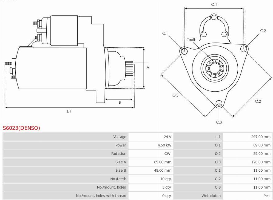 AS-PL S6023(DENSO) - Starteris autodraugiem.lv