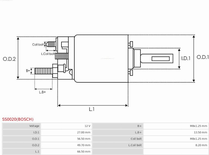 AS-PL SS0020(BOSCH) - Ievilcējrelejs, Starteris autodraugiem.lv