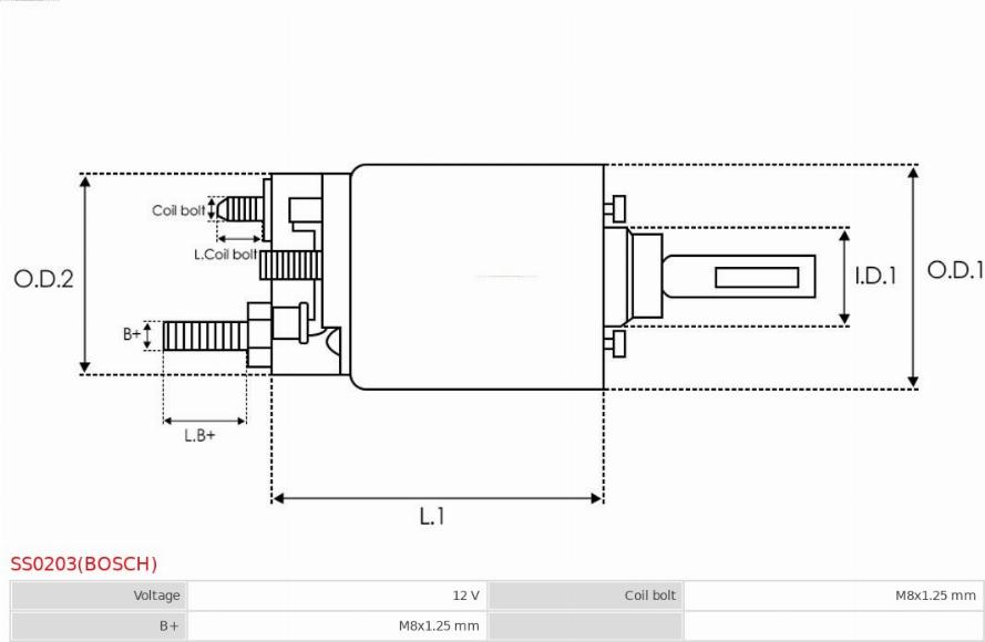 AS-PL SS0203(BOSCH) - Ievilcējrelejs, Starteris autodraugiem.lv