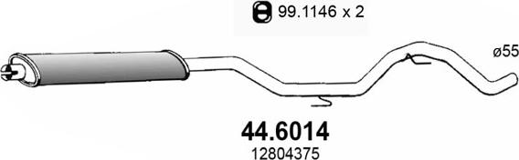 ASSO 44.6014 - Vidējais izpl. gāzu trokšņa slāpētājs autodraugiem.lv