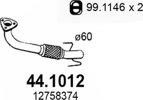 ASSO 44.1012 - Izplūdes caurule autodraugiem.lv