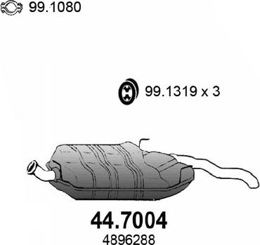 ASSO 44.7004 - Izplūdes gāzu trokšņa slāpētājs (pēdējais) autodraugiem.lv