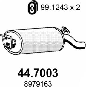 ASSO 44.7003 - Izplūdes gāzu trokšņa slāpētājs (pēdējais) autodraugiem.lv