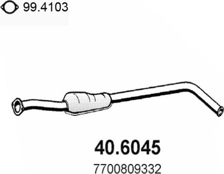 ASSO 40.6045 - Vidējais izpl. gāzu trokšņa slāpētājs autodraugiem.lv