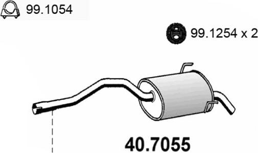 ASSO 40.7055 - Izplūdes gāzu trokšņa slāpētājs (pēdējais) autodraugiem.lv