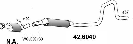 ASSO 42.6040 - Vidējais izpl. gāzu trokšņa slāpētājs autodraugiem.lv
