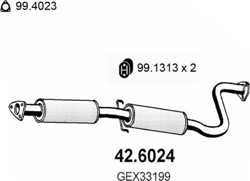 ASSO 42.6024 - Vidējais izpl. gāzu trokšņa slāpētājs autodraugiem.lv