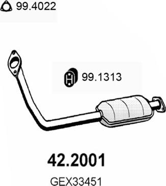 ASSO 42.2001 - Izplūdes gāzu priekšslāpētājs autodraugiem.lv