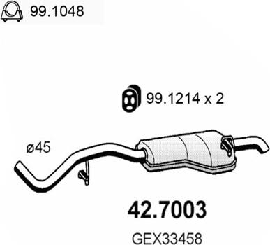 ASSO 42.7003 - Izplūdes gāzu trokšņa slāpētājs (pēdējais) autodraugiem.lv