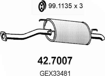 ASSO 42.7007 - Izplūdes gāzu trokšņa slāpētājs (pēdējais) autodraugiem.lv