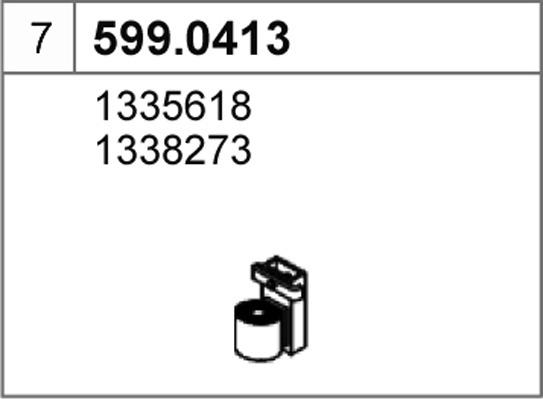 ASSO 599.0413 - Montāžas komplekts, Trokšņa slāpētājs autodraugiem.lv