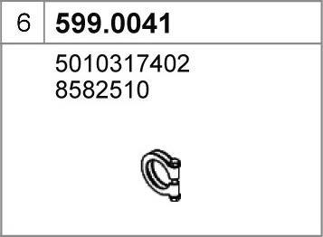 ASSO 599.0041 - Montāžas komplekts, Trokšņa slāpētājs autodraugiem.lv