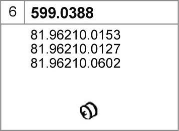 ASSO 599.0388 - Montāžas komplekts, Trokšņa slāpētājs autodraugiem.lv
