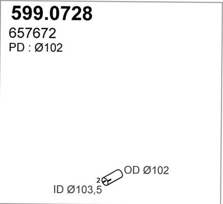 ASSO 599.0728 - Montāžas komplekts, Trokšņa slāpētājs autodraugiem.lv