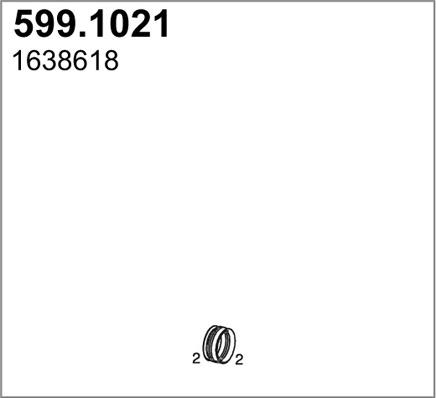 ASSO 599.1021 - Montāžas komplekts, Trokšņa slāpētājs autodraugiem.lv