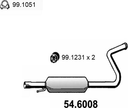 ASSO 54.6008 - Vidējais izpl. gāzu trokšņa slāpētājs autodraugiem.lv