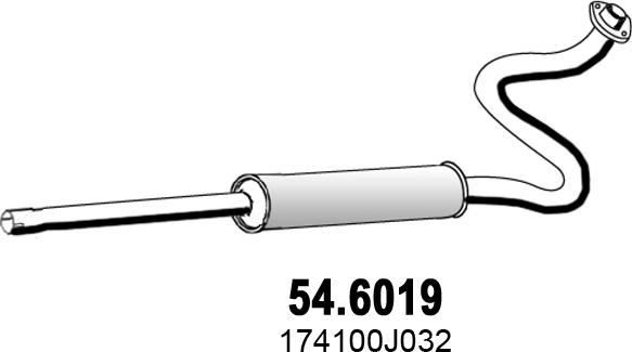 ASSO 54.6019 - Vidējais izpl. gāzu trokšņa slāpētājs autodraugiem.lv