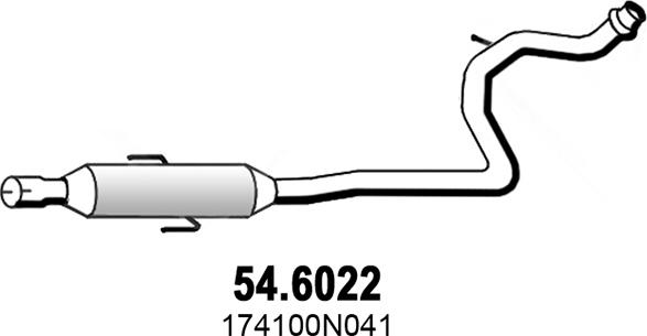 ASSO 54.6022 - Vidējais izpl. gāzu trokšņa slāpētājs autodraugiem.lv