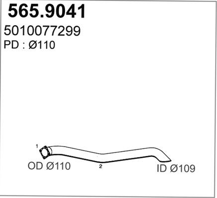 ASSO 565.9041 - Izplūdes caurule autodraugiem.lv